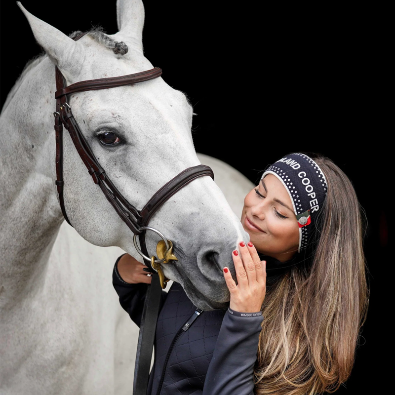 Holland Cooper Luxe Crystal Headband - Navy-1